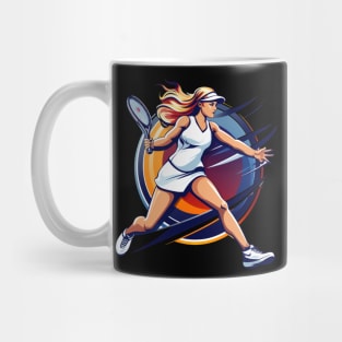 Beautiful woman playing tennis Mug